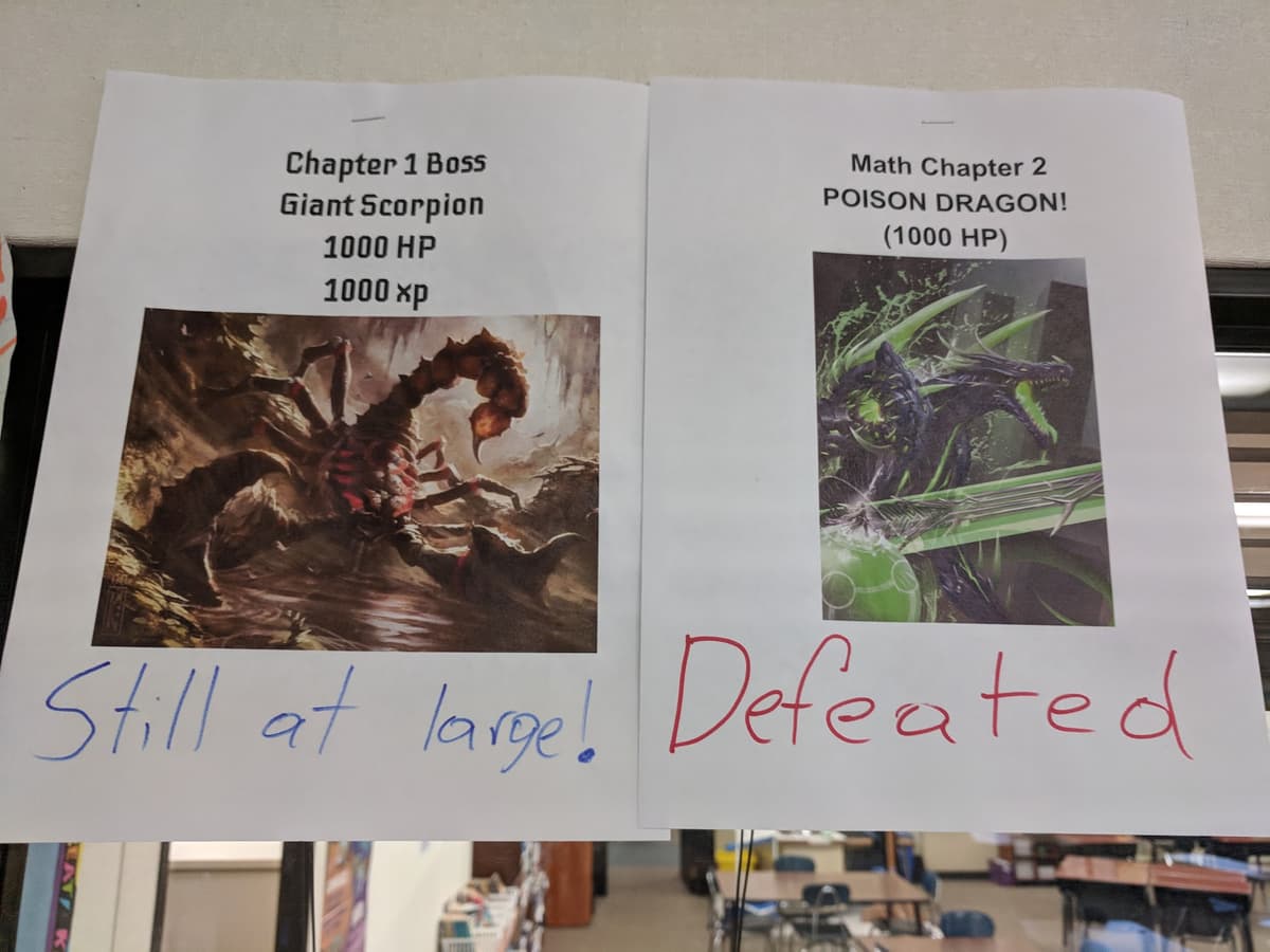 Αφίσες καταζητούμενων για bosses κεφαλαίων μαθηματικών στην τάξη