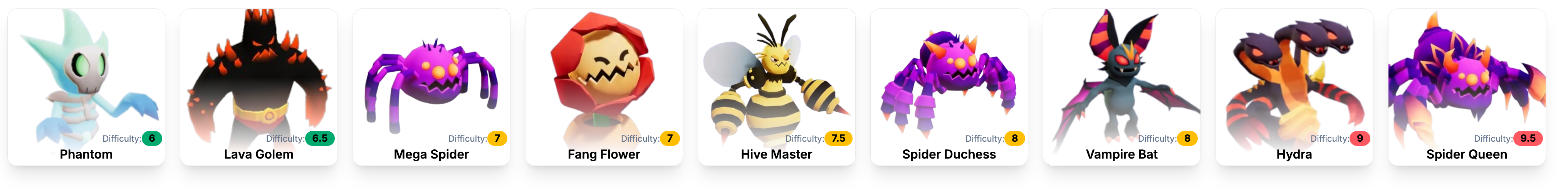 Οθόνη επιλογής τέρατος