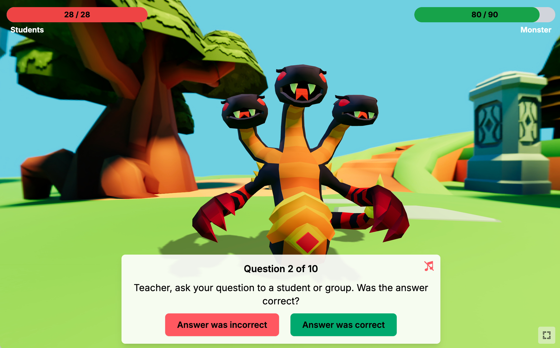 Οθόνη παιχνιδιού Μάχη με Τέρατα